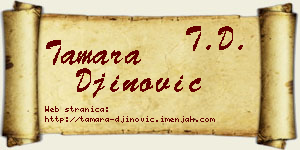 Tamara Đinović vizit kartica